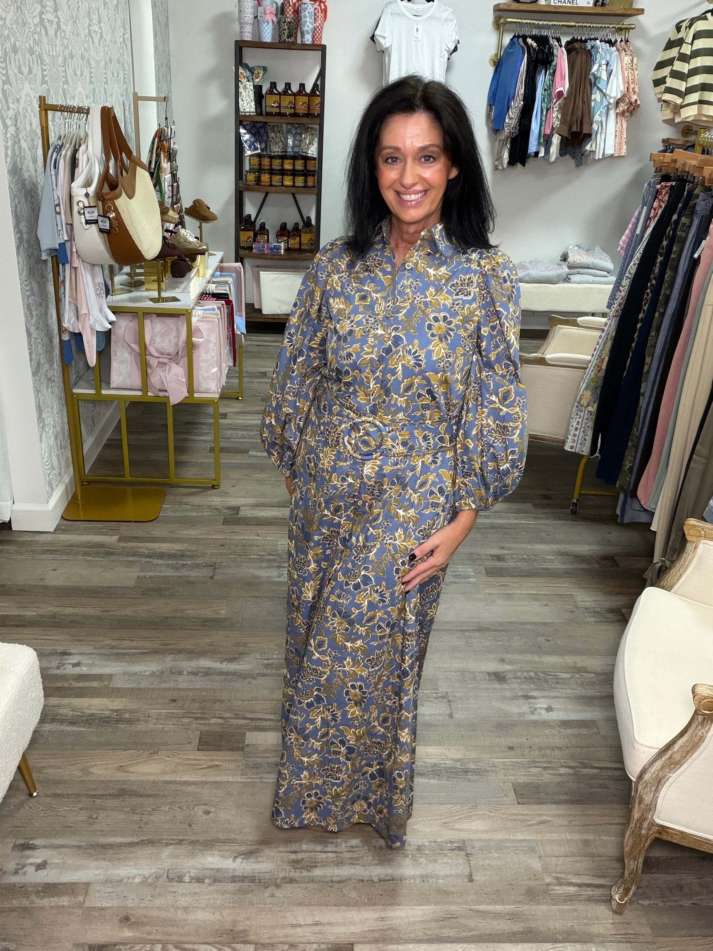 Golden Hour Floral Midi Dress