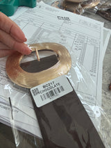 Chocolate brown stretchy belt large gold buckle