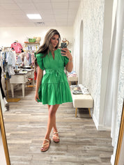 Emerald Green Peplum Mini Dress