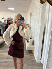 Ivory Faux fur Bolero Jacket