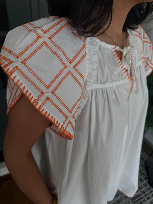 Tennessee White/Orange Mini Dress