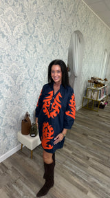 Navy/orange short dress