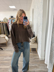 Denim with leopard detail pant