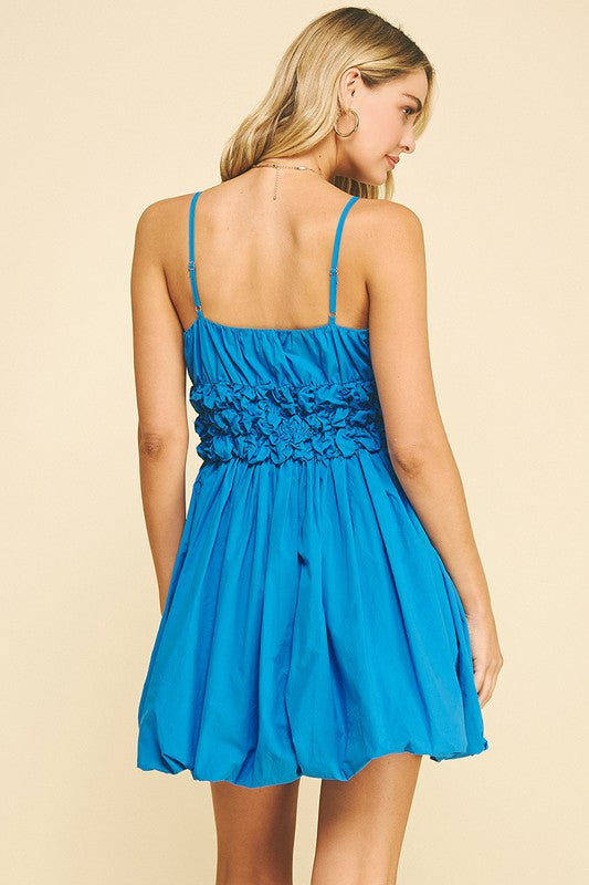 Blue Bubble Mini Dress Also Available In White