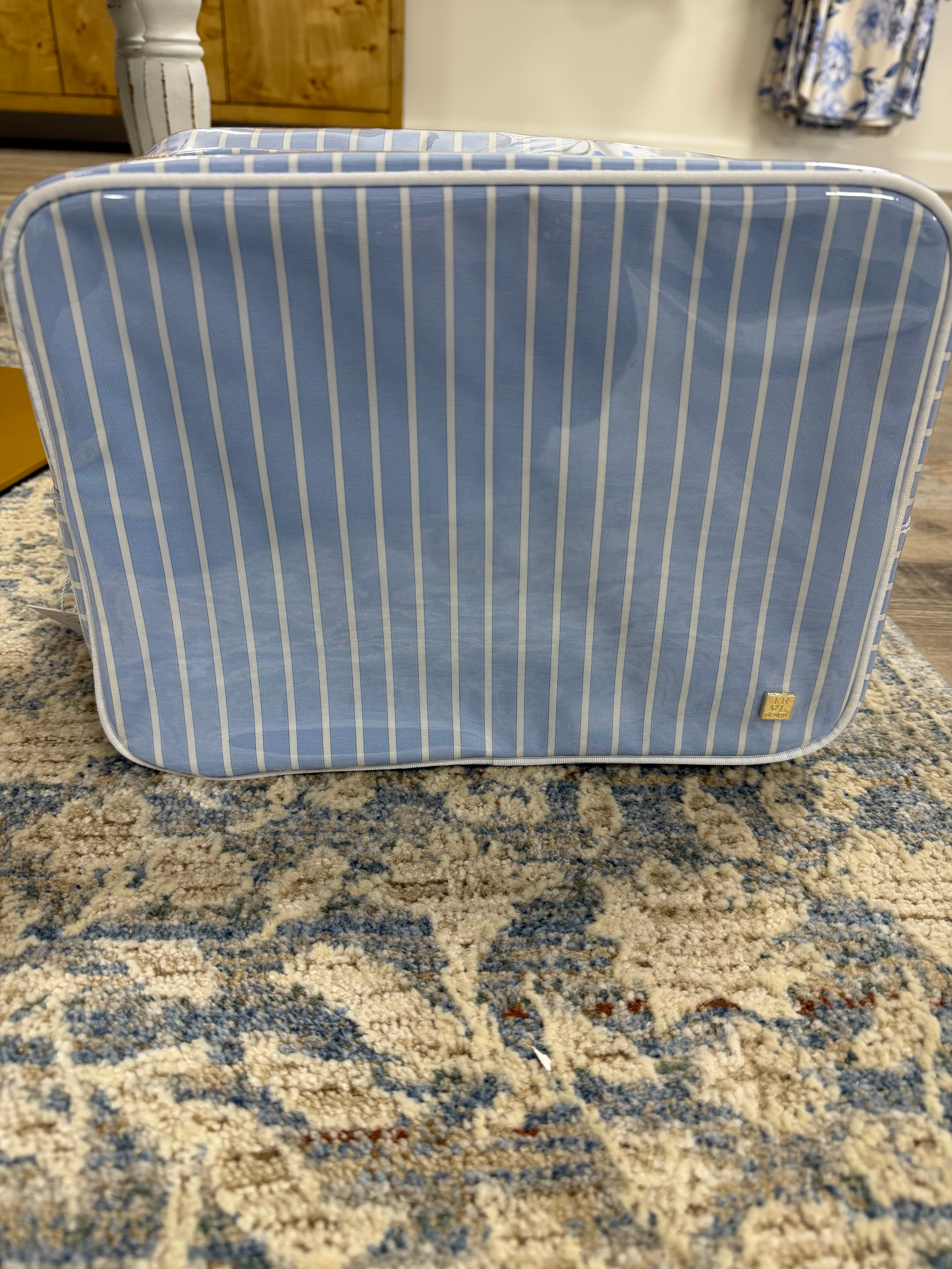LUXE GLOSS OVERLAY XL GLAM + GO GLAM COASTAL - SURF blue STRIPE bag
