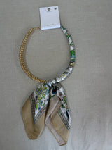 Silk Scarf Wrapped Collar Necklace