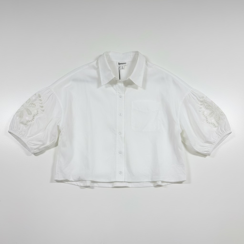 Collar neck button down top