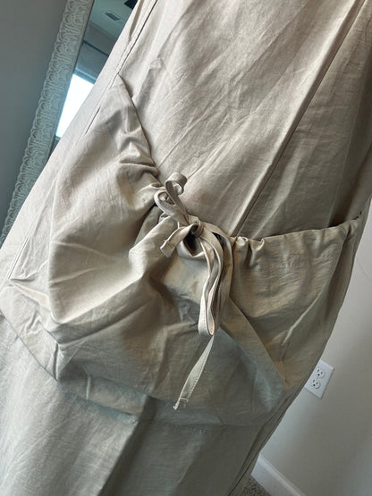 Phoebe Pocket Tie Sleeveless Midi Dress Sand Color