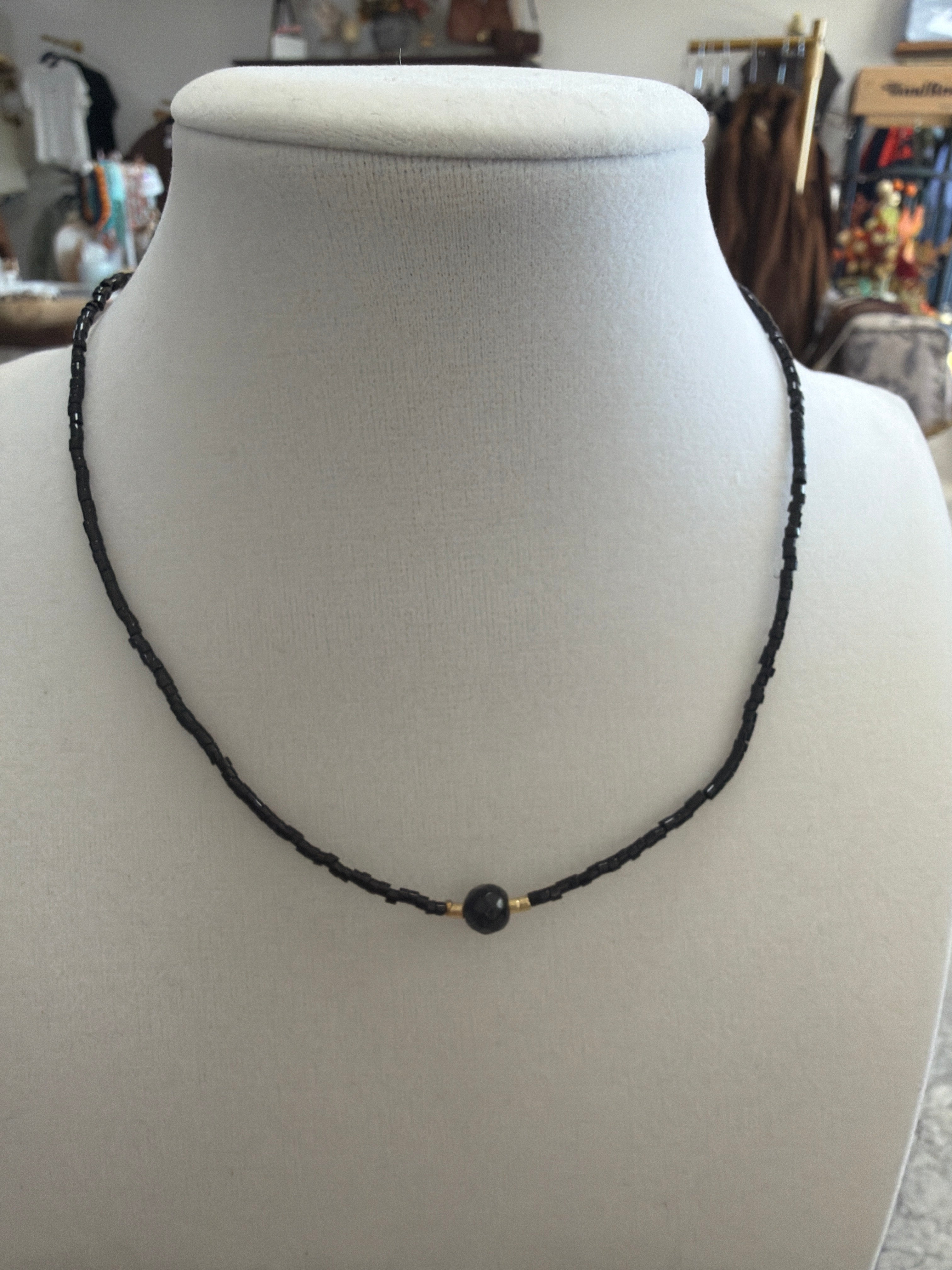 Black Ball & Bead Choker
