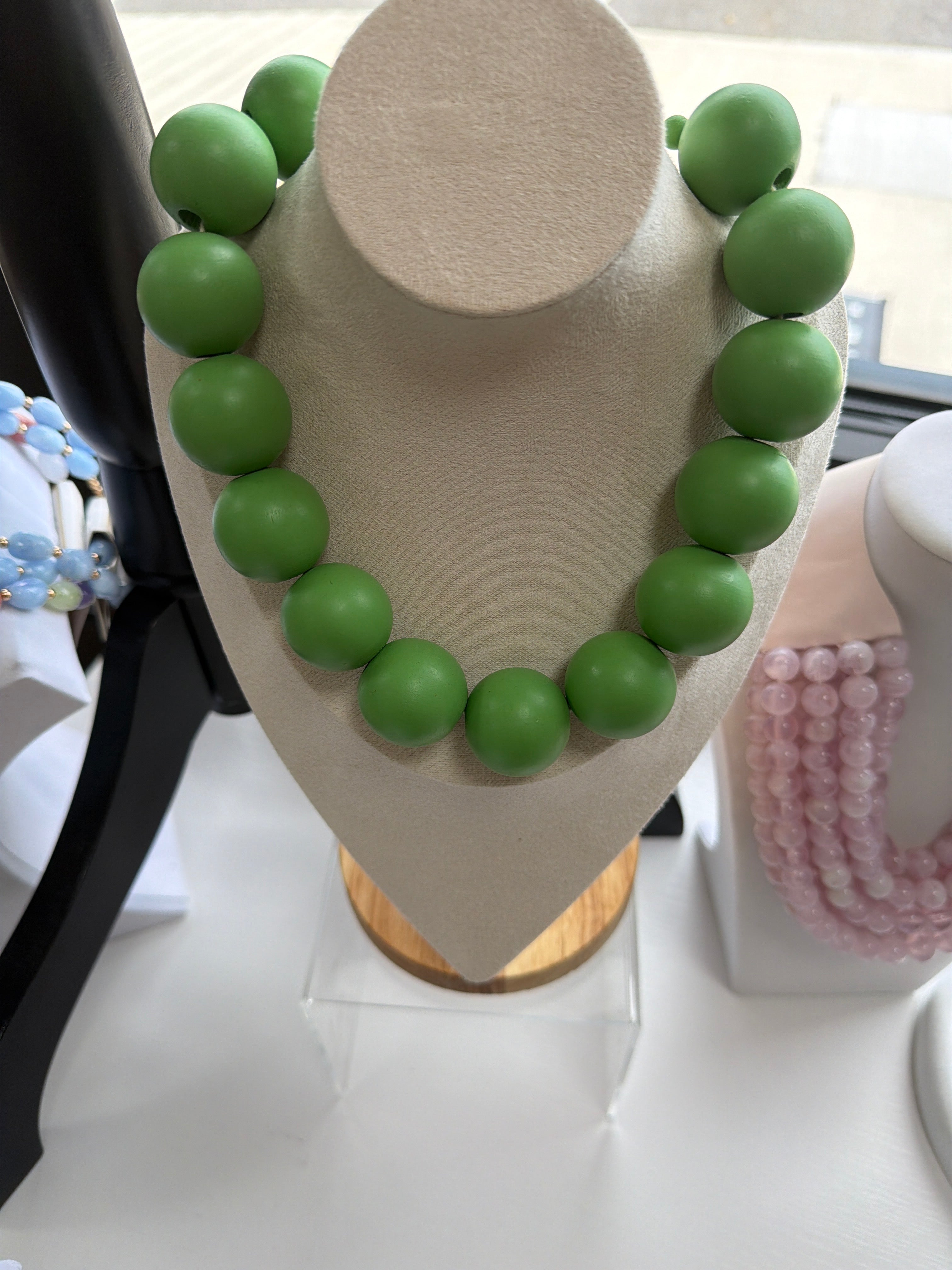 Large color bead necklaces
