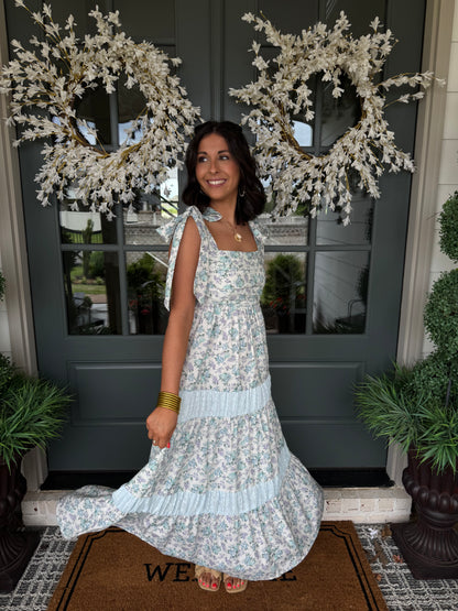 Lillian Blue Floral Maxi Dress