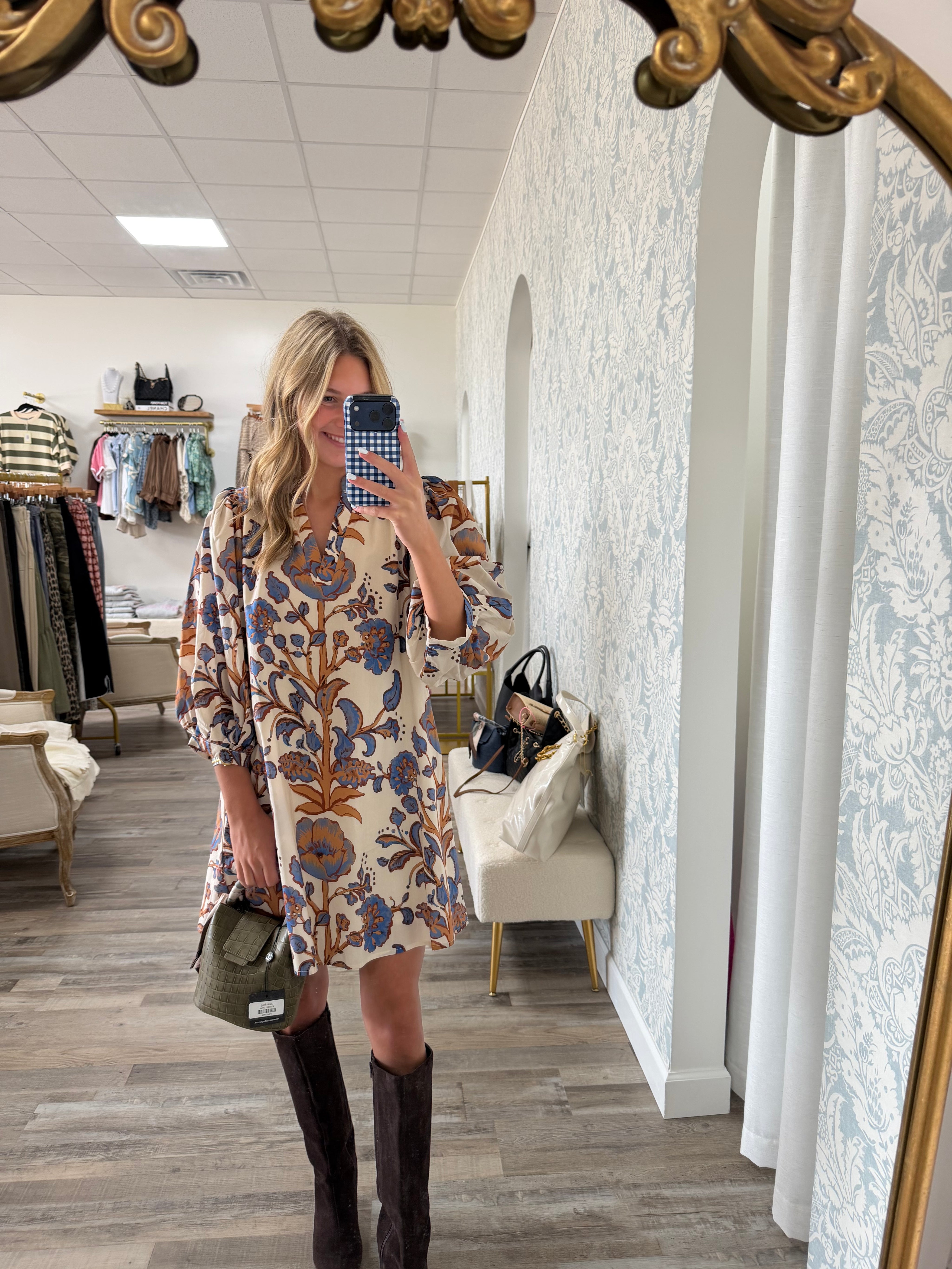 Ecru floral dress