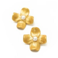 Hidden Truth Large Dogwood & Pearl Stud Earrings