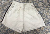 Ecru elastic waist shorts