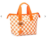 Swig Orange gingham game day lunch bag