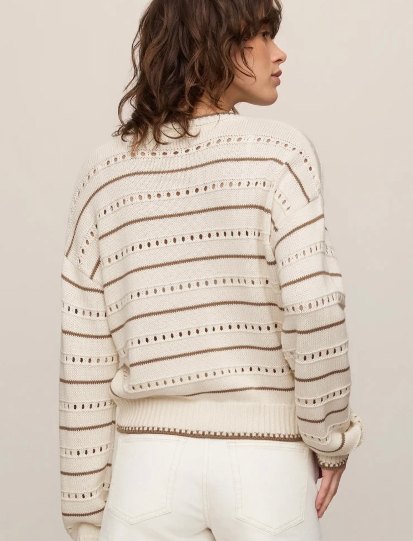 Z Supply Darby Stripe Sweater Sandstone