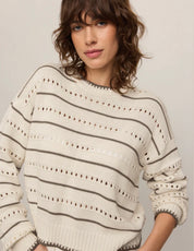 Z Supply Darby Stripe Sweater Sandstone