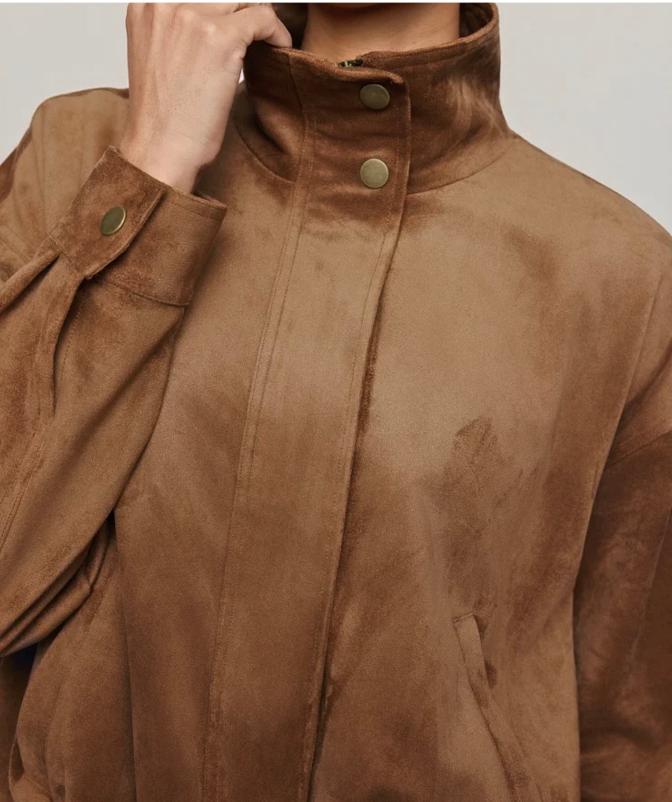 Z Supply Corin Bubble Hem Saddle Sued Jacket