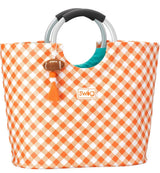 Game day orange gingham loopi tote bag