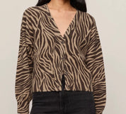 Z Supply All The Wild Cardigan Dark Brown