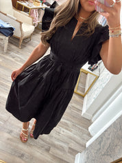 Daphne Black Peplum Dress