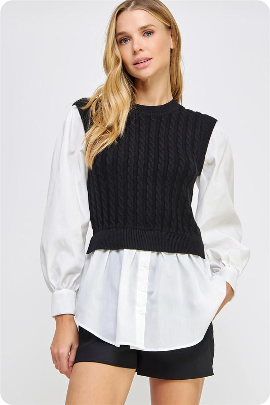 Black/White Sweater Top