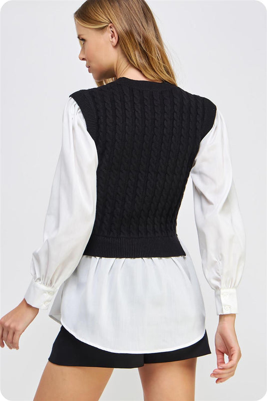 Black/White Sweater Top