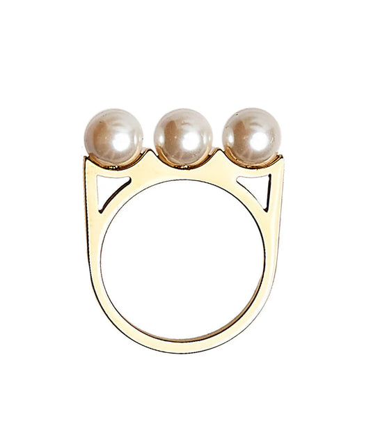 Lisi Lerch- Row - Pearl Ring - Sarah Weisbrod Collection - 18k Gold Plated