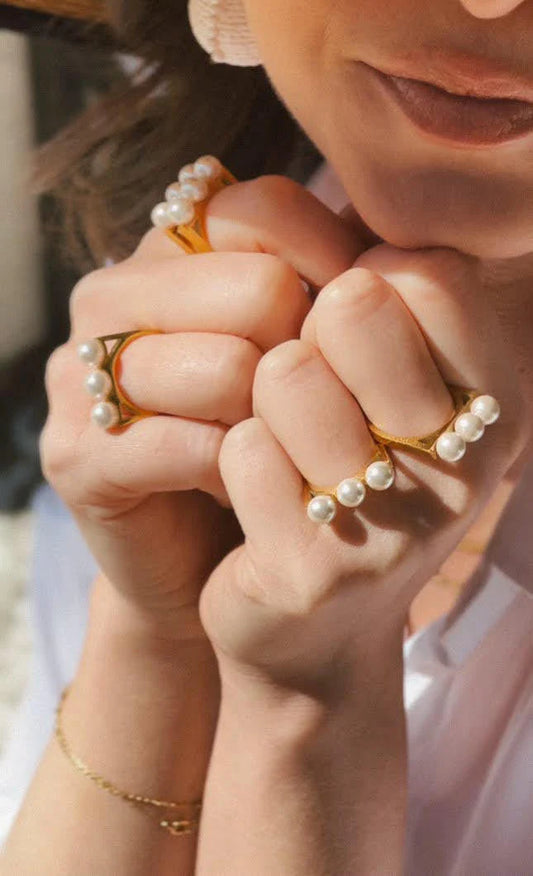 Lisi Lerch- Row - Pearl Ring - Sarah Weisbrod Collection - 18k Gold Plated