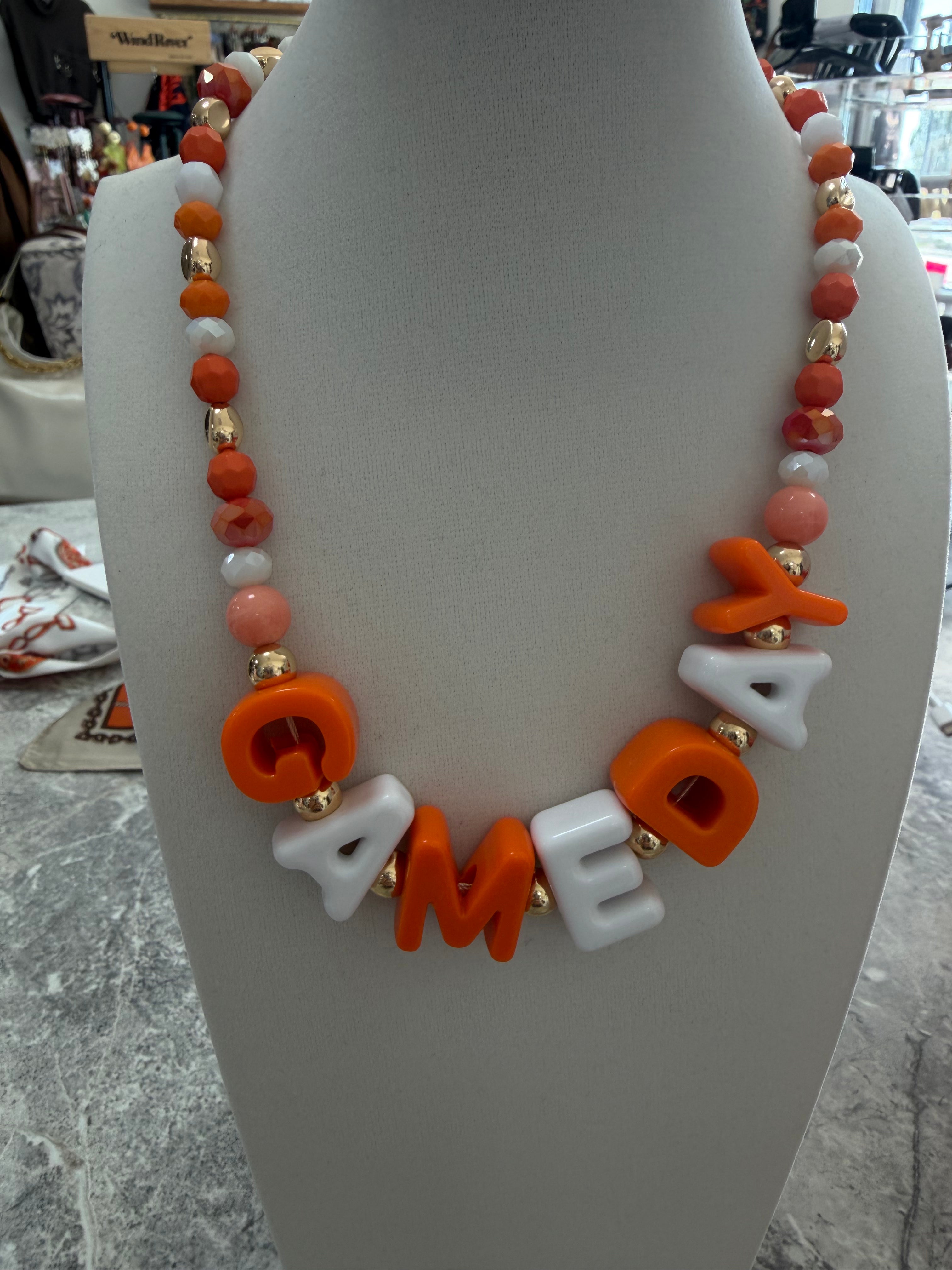 Orange/White GAMEDAY Necklace