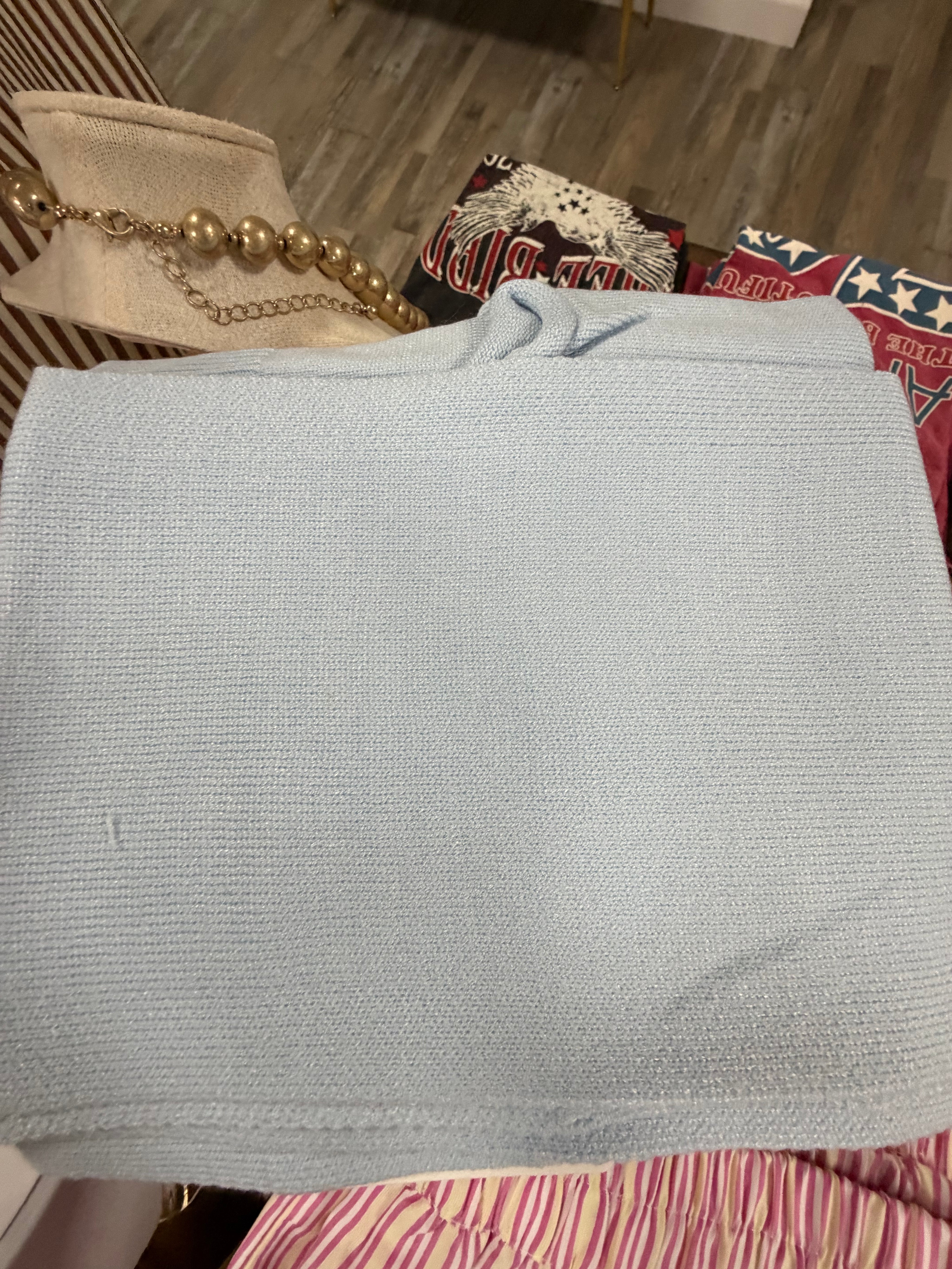 Preppy mock sweater wrap