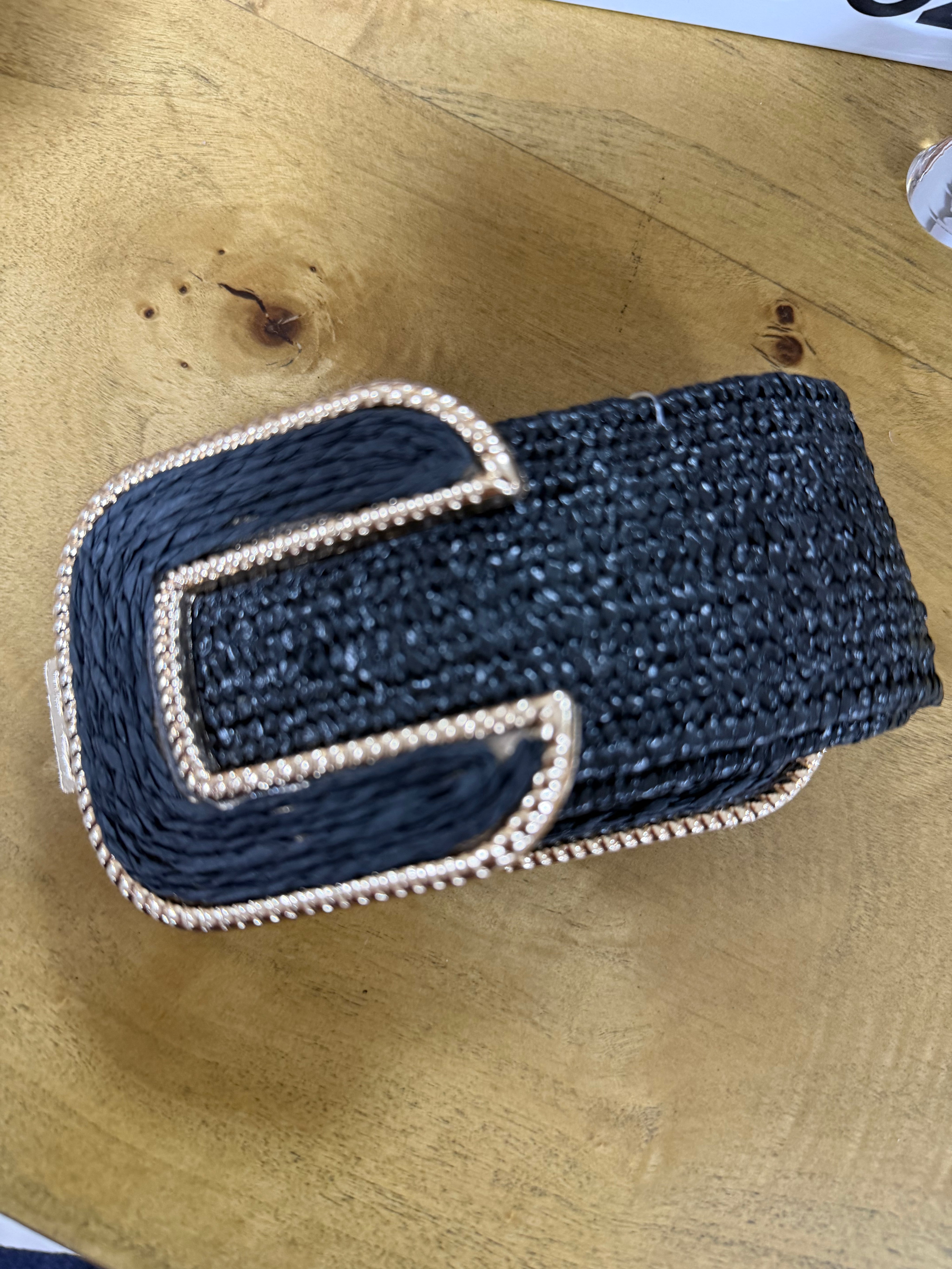 Raffia Belt With U-shape Buckle