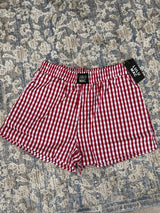 Lulu Mac red gingham boxer shorts