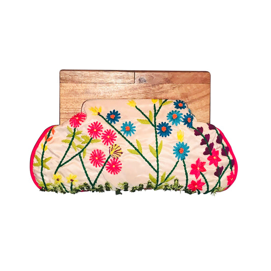Floral Embroidered Garden Durable Clutch Bag for Women