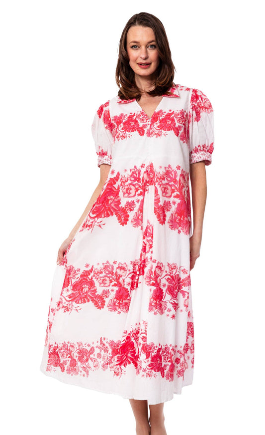 Montauk Dress Pink Engineered Print