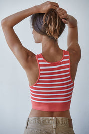 S1107 | Knit Seamless Ribbed Striped Racerback Brami